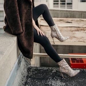 TAN SNAKE PRINT BOOTIES